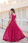 KA 1095 Faux Blooming Embroidery Gown Wholesale Shop In Surat